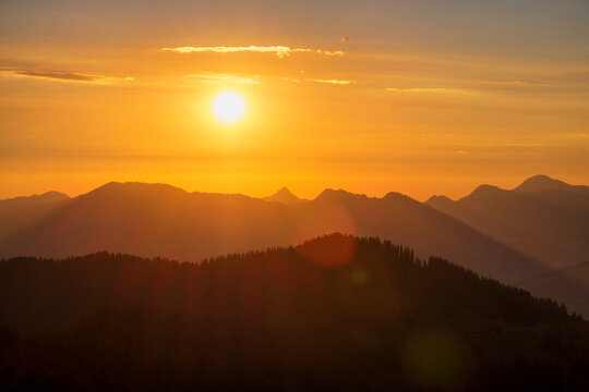 Germany, Bavaria, Allgaeu, Sunrise at the Riederberger Horn