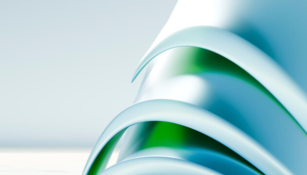 Minimalistic abstract green and glass composition with copy space
