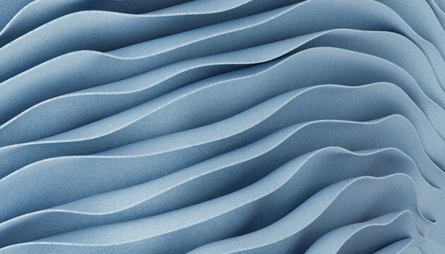 Abstract blue fabric ripples create a dynamic modern background