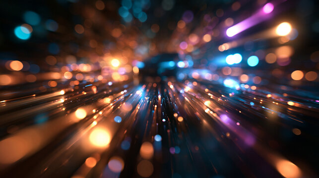 Abstract Fiber Optics Data Stream for High Speed Technology Network