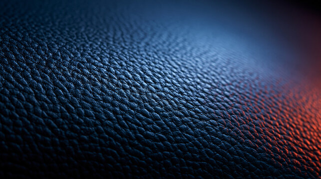 Dark Blue Textured Leather Surface Macro Close Up Background