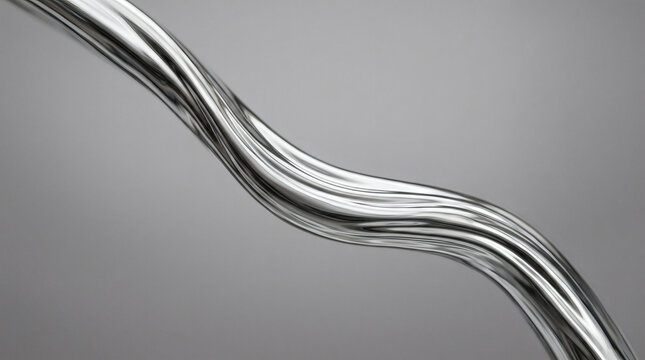 Abstract wavy stream of reflective liquid metal