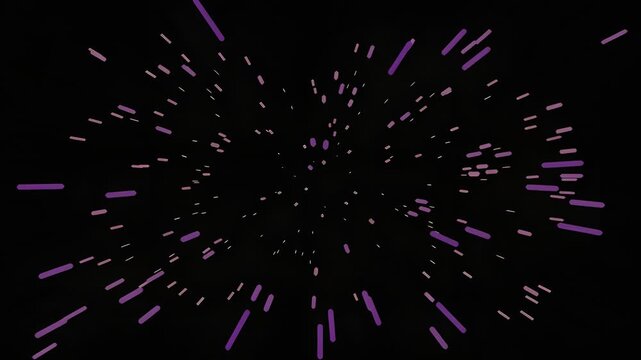 Abstract purple light streaks on a black background