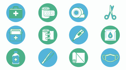 Fototapeta premium Medical and Healthcare Icons Collection