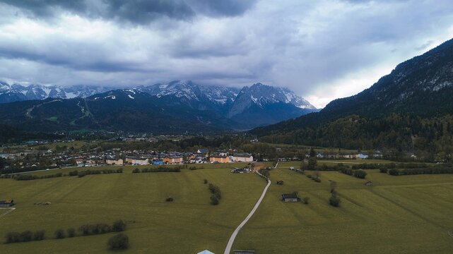 Alpine scenery with valley and summit