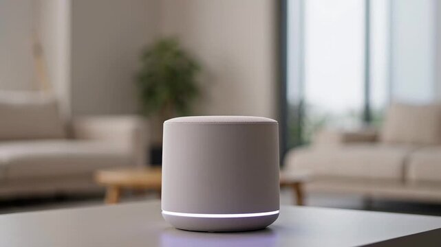 ?Interactive smart speaker control with hand gesture in a modern living room