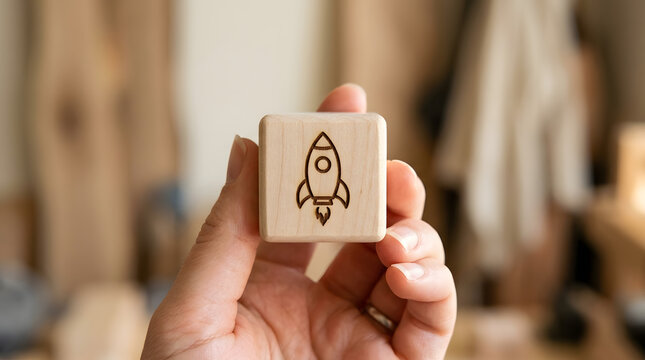 Stack of wooden blocks for a party game