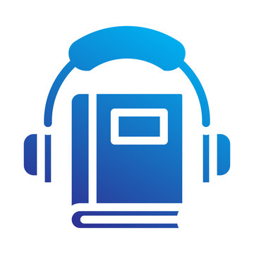 Digital audiobook listen concept icon flat gradient style