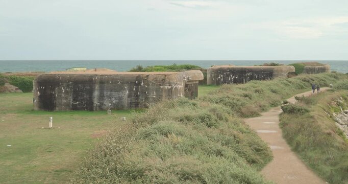 The historic naval coastal battery of Gavres (Lo 335), located south of Lorient in Brittany, France. The facility is part of the former Atlantic Wall from the Second World War.