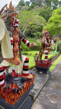 Statues in Tirta Gangga. It is a former royal palace in eastern Bali, Abang, Bali, Indonesia