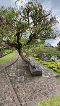 Gardens in Tirta Gangga. It is a former royal palace in eastern Bali, Abang, Bali, Indonesia