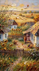 Obraz premium autumn in the village art