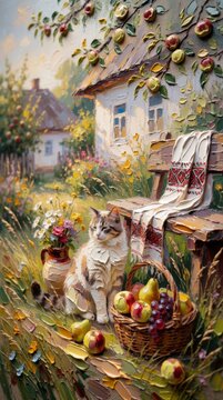 autumn in the village art