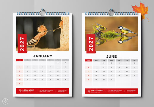 2027 Calendar Template with Modern Yearly Planner Layout