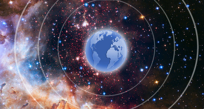 Exploring outer space with Earth at the center of a vast cosmic scene