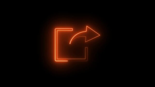 Glowing neon Link Share icon. Arrow symbol. Sharing sign and symbol .4k resoulation vedio