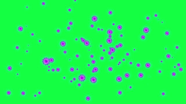 Animation showing Ebola virus disease floating in organs against a background.