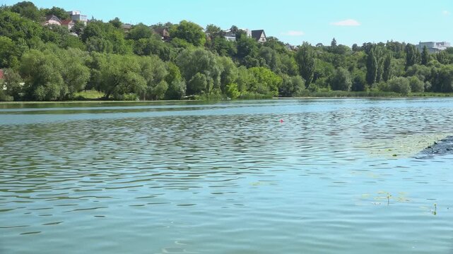 River water pollution during hot summer periods. Adverse epidemiological conditions. Environmental and sanitary monitoring concept.