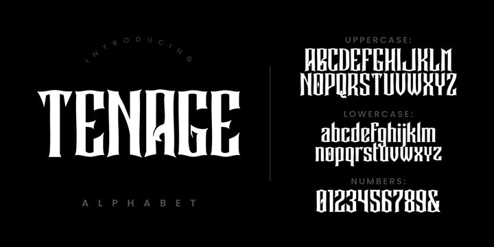 Tenage Gothic Blackletter Display Font for Heavy Metal Music Branding and Bold Posters