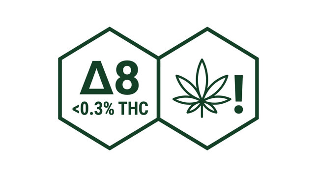 Delta 8 THC Warning Icon Flat Vector Illustration