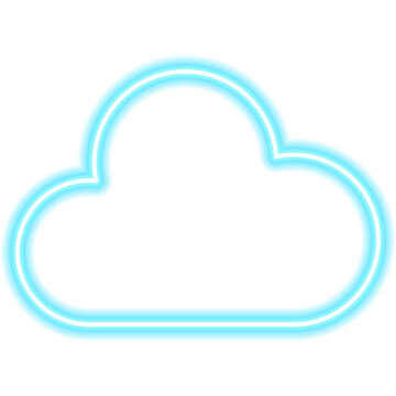 Cloud Neon Sign. Illustration of Computer Data Storage. Weather Cloudy Object.