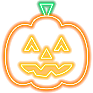 Halloween Jack O Lantern Pumpkin Icon. Illustration of Scary Holiday Smiling Glowing Head. Trick or Treat