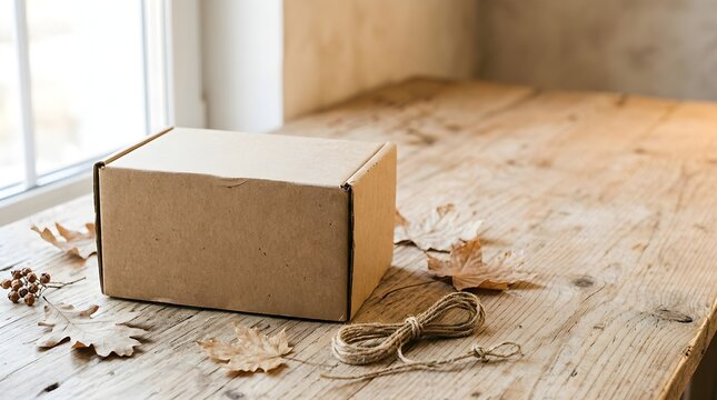 Broken cardboard box on a wood floor with scattered debris
