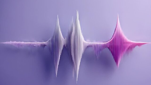 Mesmerizing sound waveforms pulsating in vibrant waves on purple background