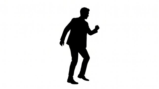 Business man walking stepping forward silhouette vector illustration isolated on white background, motivation concept