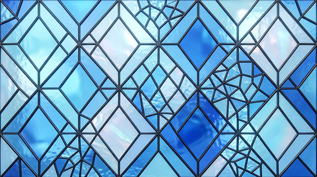 Geometric Pattern Abstract Design With Blue Gradient Background transparent background