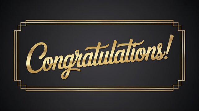 Congratulations text in vintage art frame