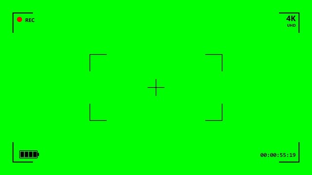 Camera Viewfinder Overlay with Green Screen Background