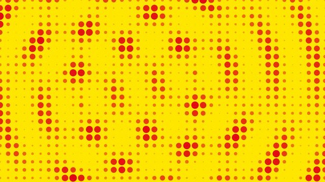 Red Halftone Dot Pattern on Yellow Background