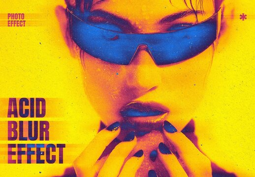 Acid Blur Photo Effect For Poster And Social Media Design