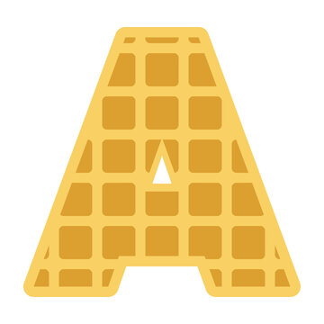 Waffle letter A svg cut file. Isolated vector illustration.