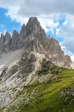 Dolomites mountain landscape scenic view in Italy, beautiful European Alps peak nature and travel destination concept