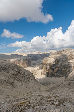 Dolomites mountain landscape scenic view in Italy, beautiful European Alps peak nature and travel destination concept
