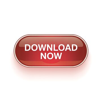 Glossy red download now button icon