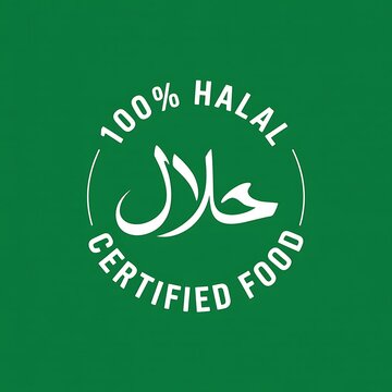 One hundred percent halal certified food sign
