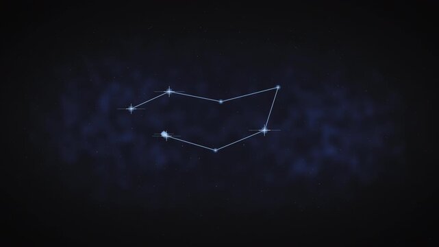 The Capricornus constellation traces a wide triangular star pattern in glowing blue light across a dark sky, ideal for zodiac graphics, astrology content, and cosmic branding.