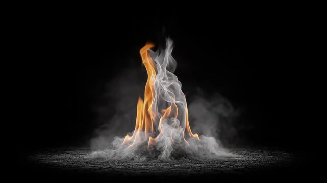 Silver Smoke Fire Minimalist Ethereal Background