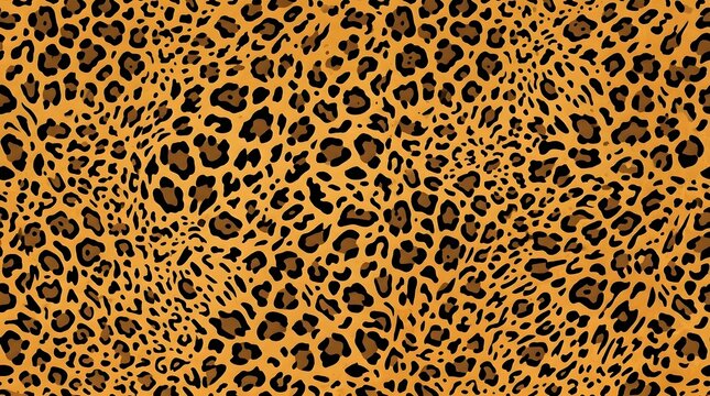 leopard print seamless pattern wild animal fur texture trendy fashion vector background