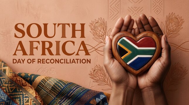 Warm Concept Illustration of South Africa Day of Reconciliation Celebration with Symbolic Heart