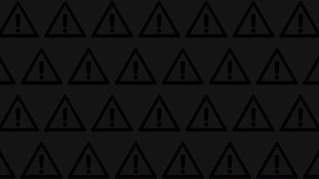 Abstract dark warning triangle pattern offers a seamless loop background.
