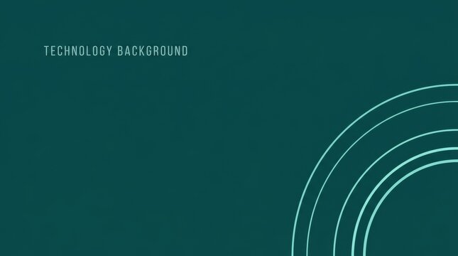Geometric lines on a teal background create a modern technology theme.