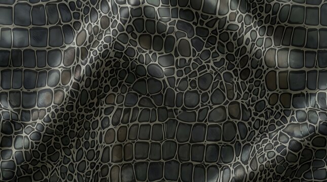 grey alligator skin texture with dark scales and soft folds pattern luxury leather surface for fashion design background