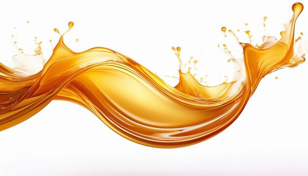 honey splash dynamic ribbon motion isolated on white background jpg