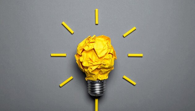 Paper light bulb pencil fusion symbolizing creativity, ideas, and innovation