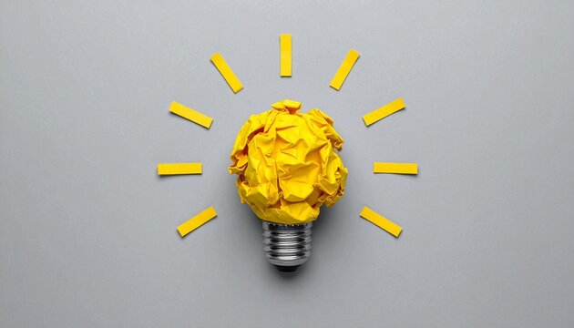 Paper light bulb pencil fusion symbolizing creativity, ideas, and innovation