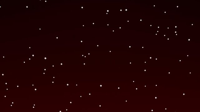 Minimalist Christmas red background with falling white snow particles for holiday greeting cards